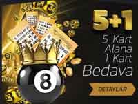 tombala'dan 5 kart alana 1 kart hediye!